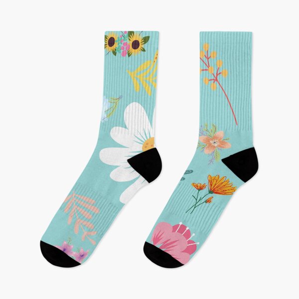 Aperçu de l'œuvre Motif floral aléatoire 7 Regent St Couleur de fond bleu créée et vendue par AliCatOriginals.