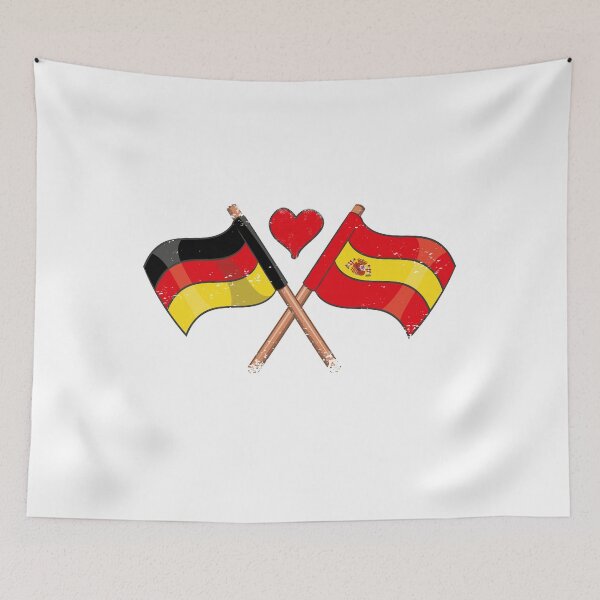 Item preview, I Love Germany Spain Flag Heart spanish german designed and sold by teeseeds.