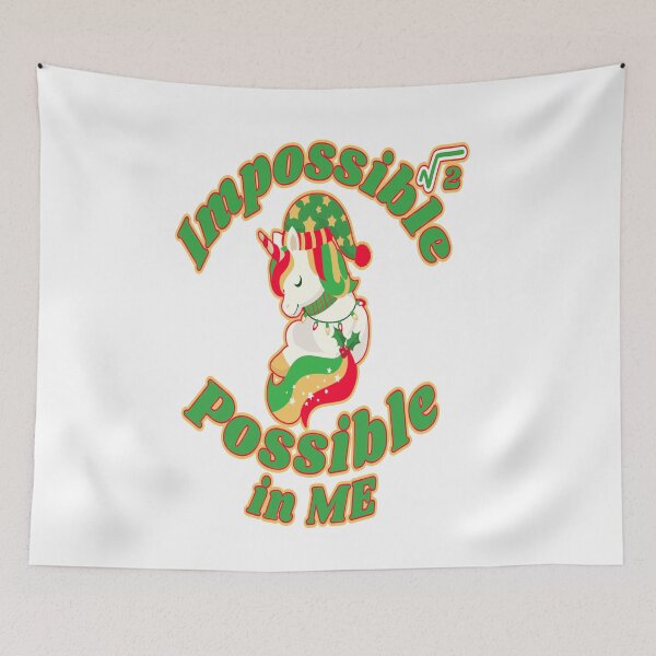 Item preview, Jingle Jangle Quote, Square Root of Impossible,  Cute Christmas Unicorn designed and sold by Spiritualish.