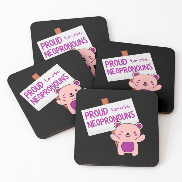 Item preview, "Proud to use neopronouns" pink bear designed and sold by campfiredesigns.