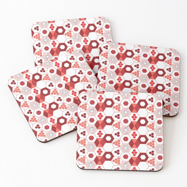 Item preview, Hexagonal Hexagons Geometric Pattern – Red designed and sold by RoguePatterns.