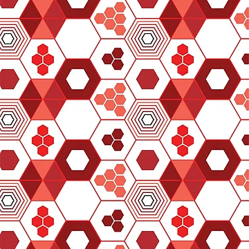 Artwork thumbnail, Hexagonal Hexagons Geometric Pattern – Red by RoguePatterns