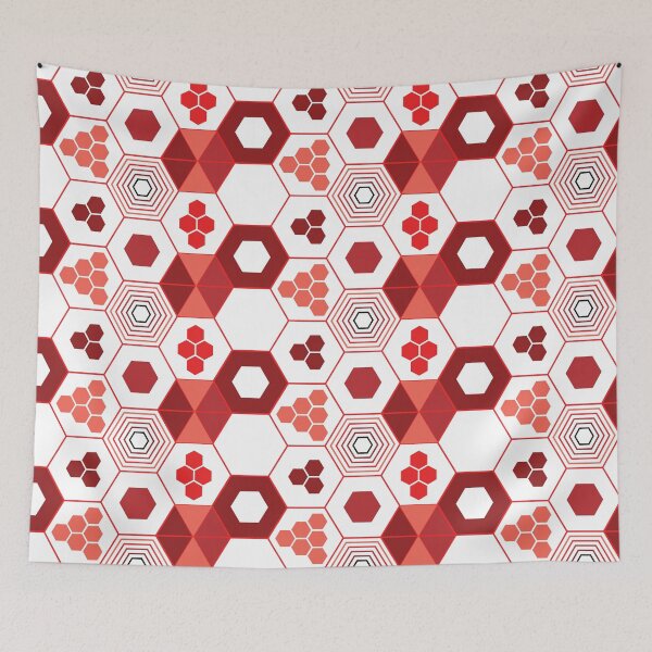 Item preview, Hexagonal Hexagons Geometric Pattern – Red designed and sold by RoguePatterns.