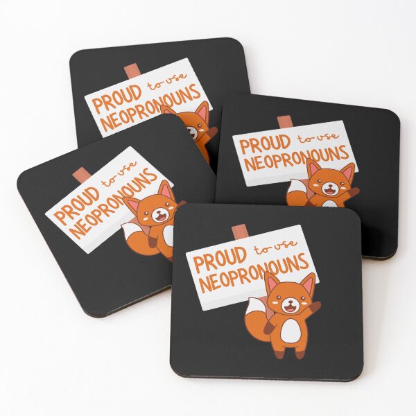 Item preview, "Proud to use neopronouns" fox designed and sold by campfiredesigns.