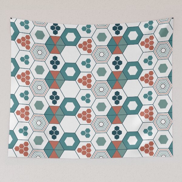 Item preview, Hexagonal Hexagons Geometric Pattern – Retro 70s designed and sold by RoguePatterns.