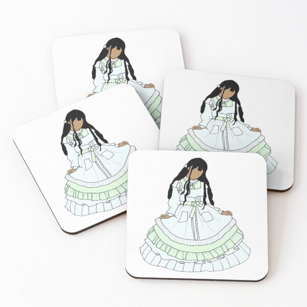 Item preview, Lolita girl in green and white dress designed and sold by The Hijabi Artist.