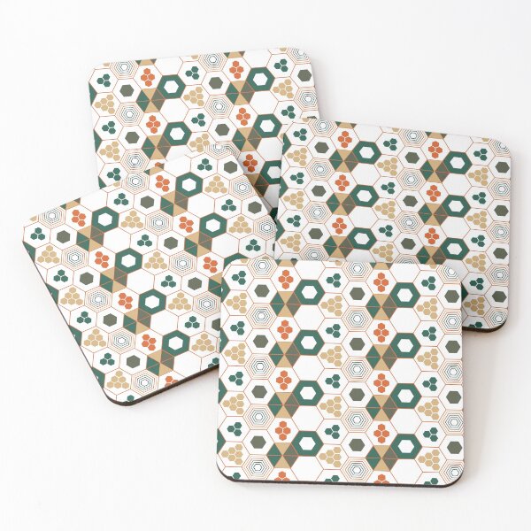 Item preview, Hexagonal Hexagons Geometric Pattern – Vintage Vibes designed and sold by RoguePatterns.