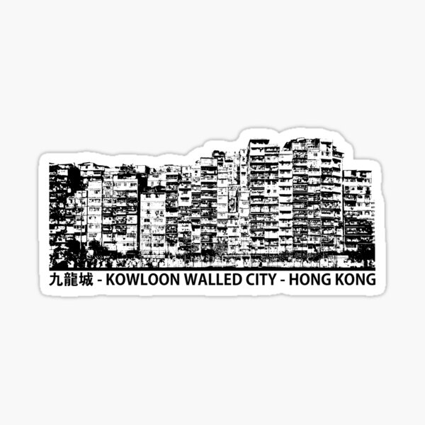 Kowloon Walled City Hong Kong Architecture T-shirt Sticker