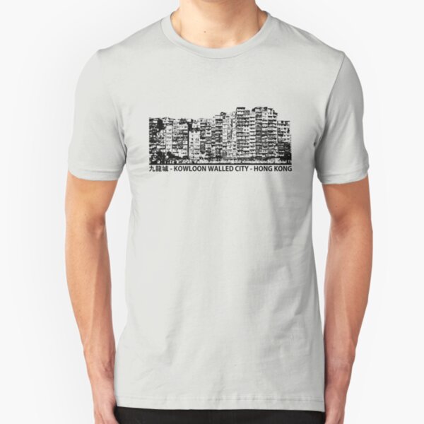 Kowloon Walled City Hong Kong Architecture T-shirt Slim Fit T-Shirt