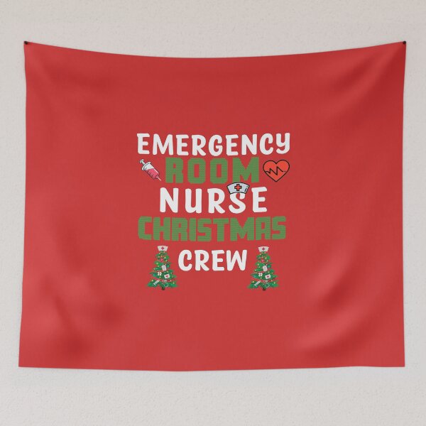 Aperçu de l'œuvre Équipe de Noël d'infirmière de salle d'urgence créée et vendue par Th3 Merch.