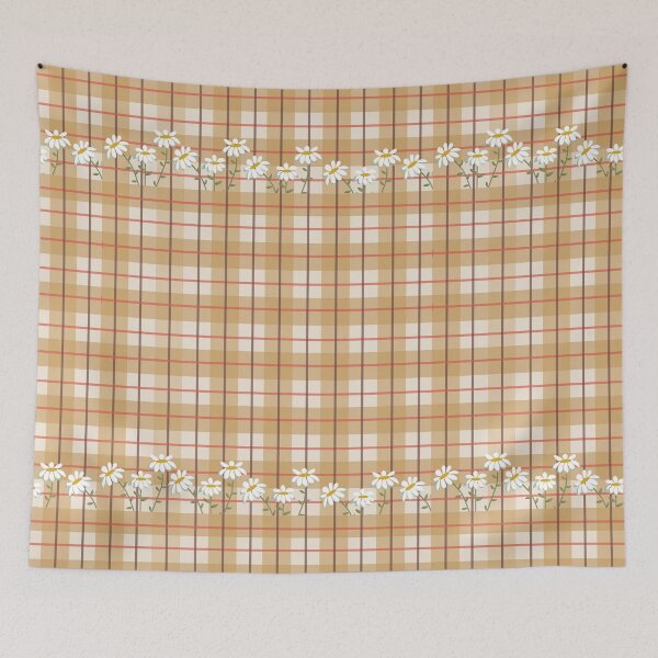 Item preview, Tea Towel Print Warm Browns With Daisies designed and sold by EverythingCore.