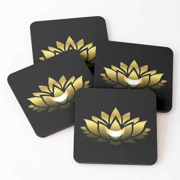 Item preview, Gold Lotus With A Gold Crescent Moon designed and sold by RosieSunflower.