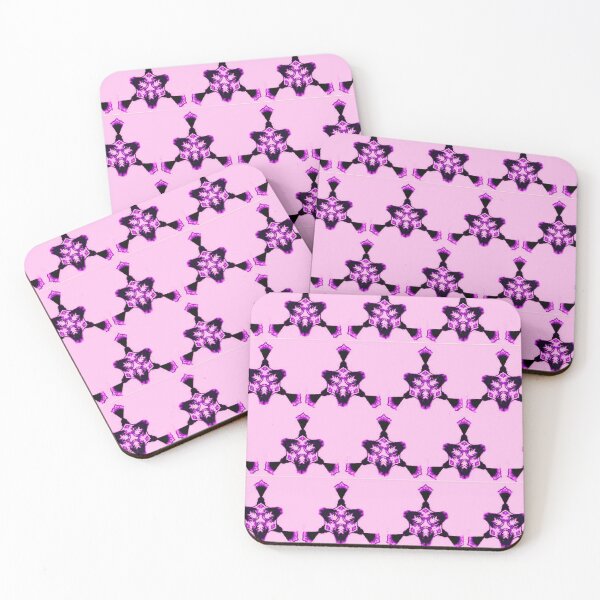 Item preview, ISPAHAN 7 pattern oriental stars triangles psychedelic electric pink purple black designed and sold by dragonemma.