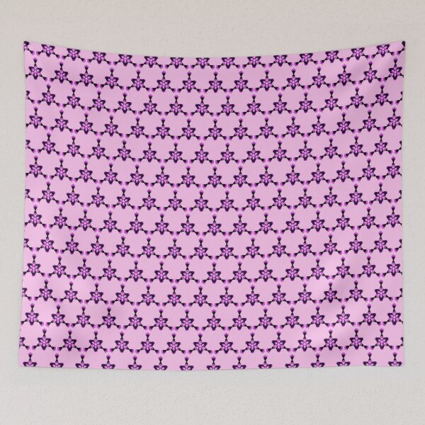 Item preview, ISPAHAN 7 pattern oriental stars triangles psychedelic electric pink purple black designed and sold by dragonemma.