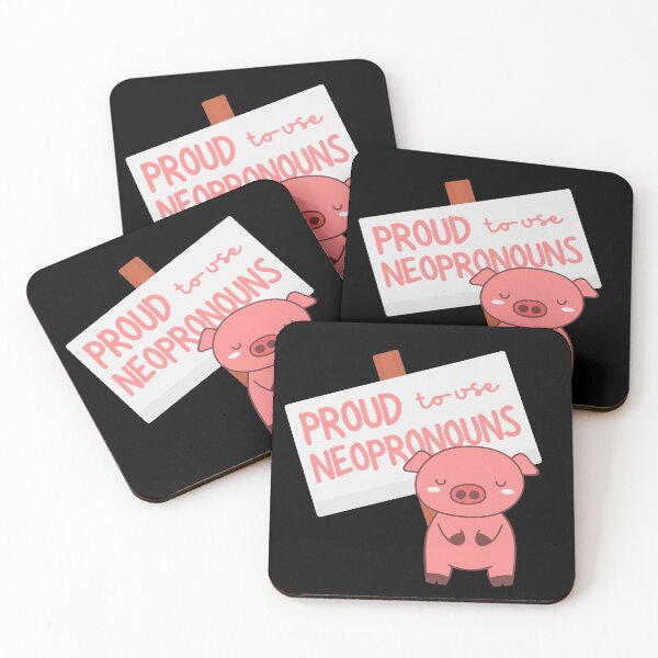 Item preview, "Proud to use neopronouns" pig designed and sold by campfiredesigns.