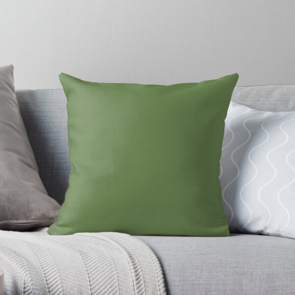 Natural Leaf Green Blend Solid Color Pairs To Sherwin Williams Talipot Palm SW 6726 Throw Pillow