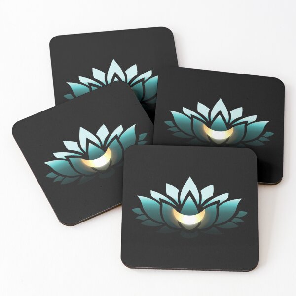 Item preview, Light Blue Lotus With A Gold Crescent Moon designed and sold by RosieSunflower.