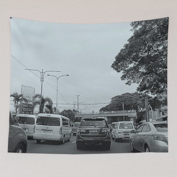 Item preview, All Day Traffic Cavite to Manila Philippines Black and White Version designed and sold by RCPphotography.