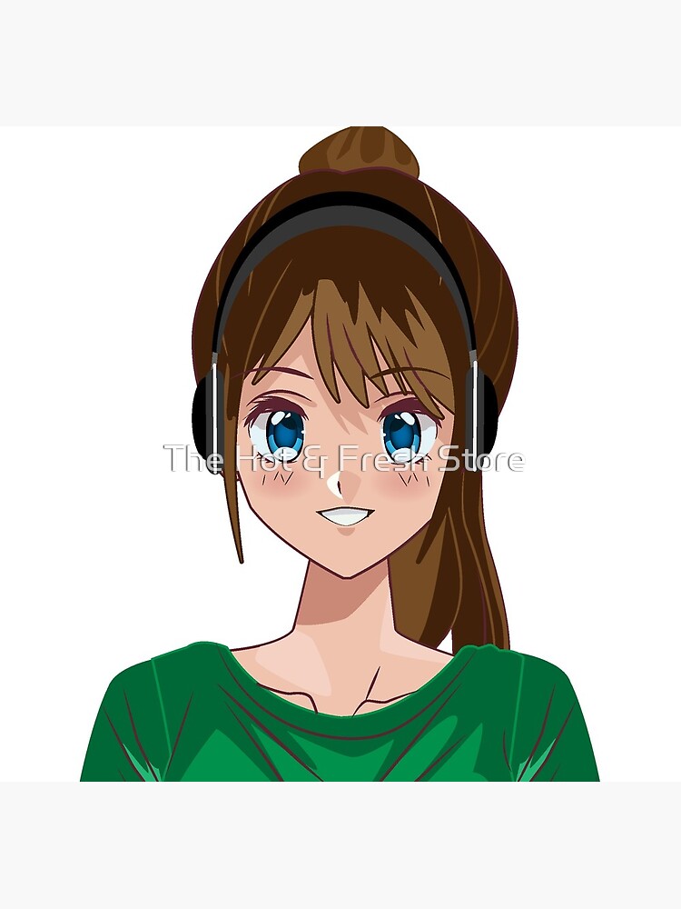 Anime girl listening to music Anime girl listening to music