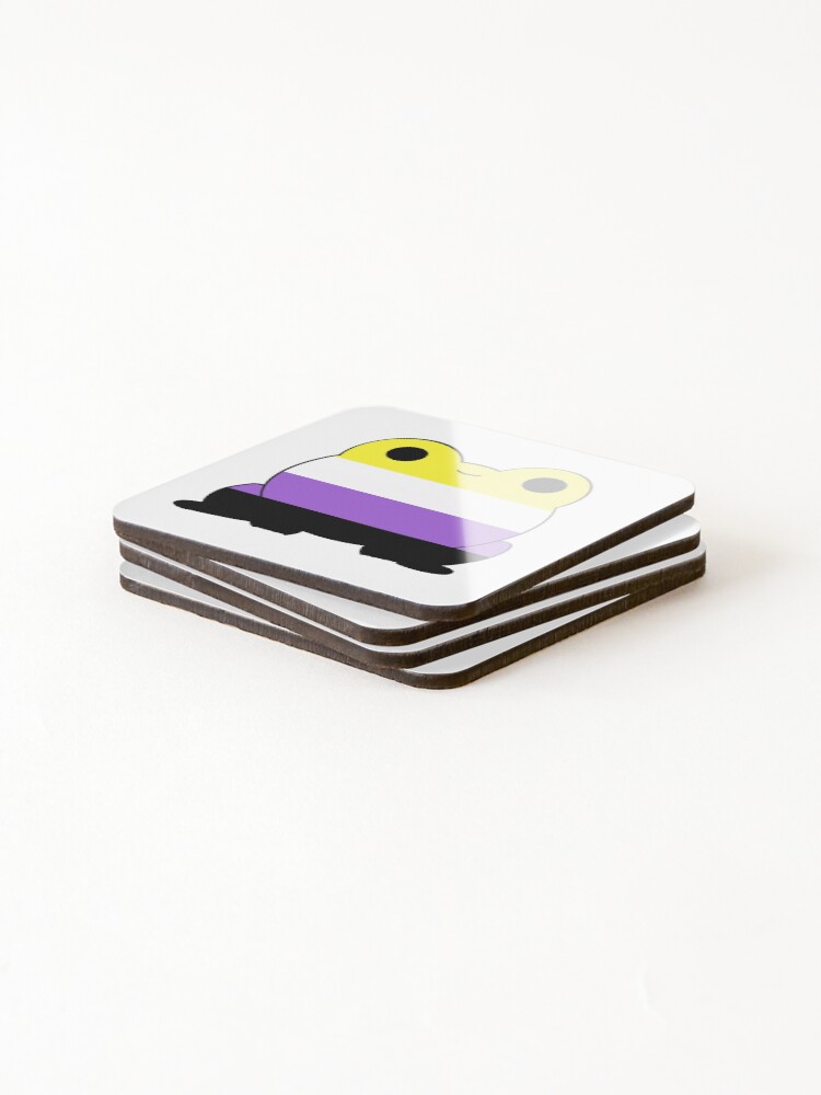 Thumbnail 4 of 5, Coasters (Set of 4), Nonbinary Frog designed and sold by Nonbinaryfrog.