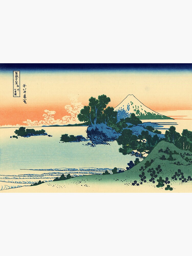 Thumbnail 3 of 3, Sticker, 'Shichiri Beach in Sagami Province' by Katsushika Hokusai (Reproduction) designed and sold by RozAbellera.