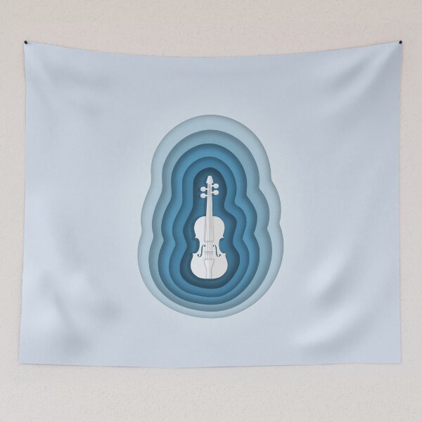 Item preview, Paper Cutout Origami  - TwoSet Violin Musical Blue Design designed and sold by Wizzles Emporium.