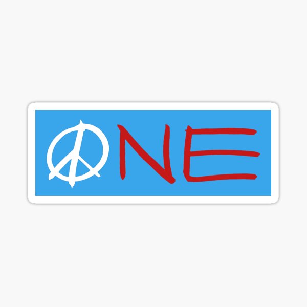 ONE peace sign Sticker