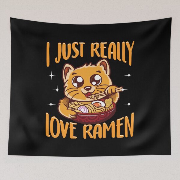 Item preview, Cute & Funny I Just Really Love Ramen Anime Cat designed and sold by perfectpresents.