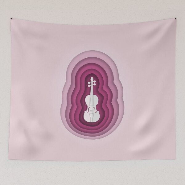 Item preview, Paper Cutout Origami  - TwoSet Violin Musical Pink Design designed and sold by Wizzles Emporium.
