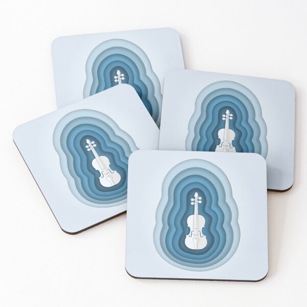 Item preview, Paper Cutout Origami  - TwoSet Violin Musical Blue Design designed and sold by Wizzles Emporium.