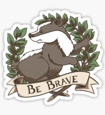Pegatina Be Brave Badger Crest