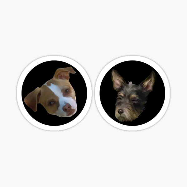 Two Cute Dog Valentines Glossy Sticker
