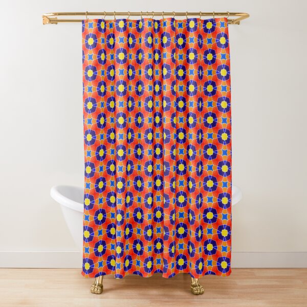 Southwest Vivid Colors Star Tile Pattern Shower Curtain