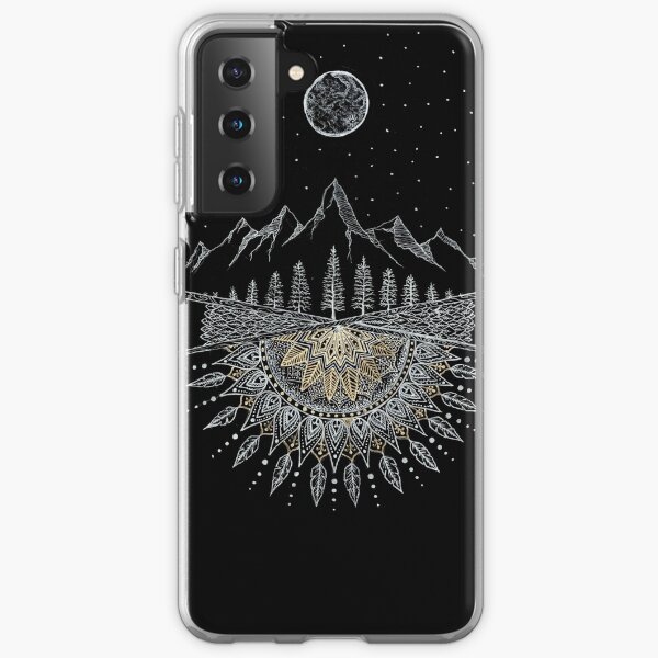 Moon and Stars Night Sky Mountain Range Arrow Mandala Samsung Galaxy Soft Case