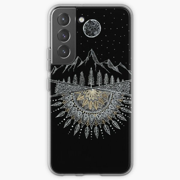 Moon and Stars Night Sky Mountain Range Arrow Mandala Samsung Galaxy Soft Case