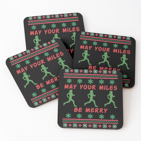 Item preview, May Your Miles Be Merry - Ugly Christmas Sweater - Woman Trail Runner  designed and sold by HeatherPore.