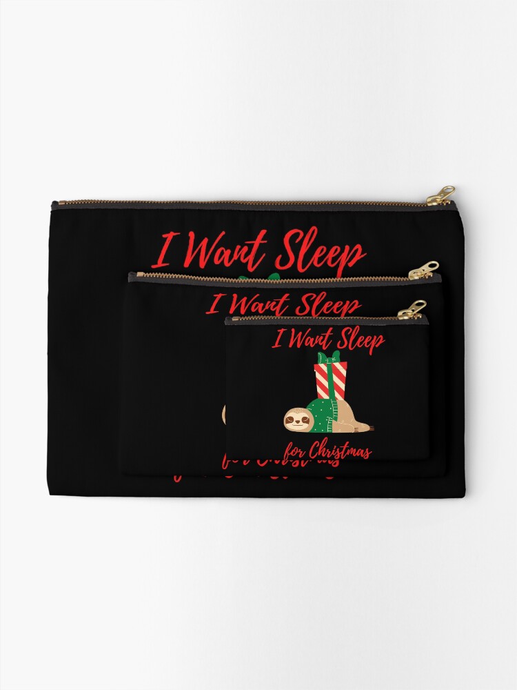 Alternate view of Sloth I Want Sleep for Christmas Zipper Pouch