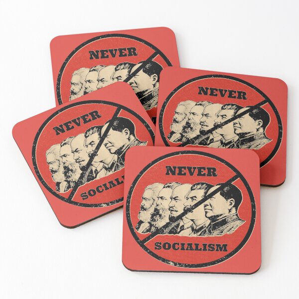 Item preview, Never Socialism Sticker - mask designed and sold by LibertarianSt.