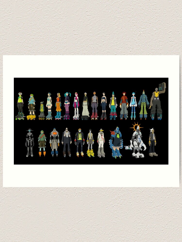 Jet Set Radio Future (JSRF) Full Character Lineup Art Print for