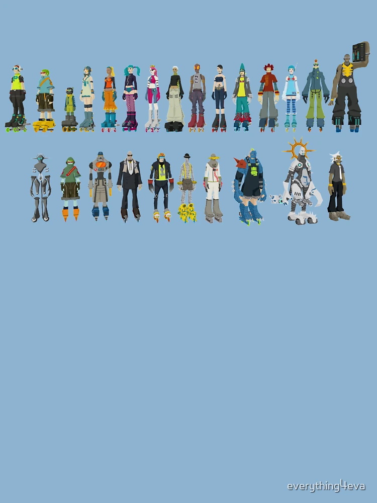 Jet Set Radio Future (JSRF) Full Character Lineup Baby One-Piece