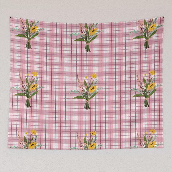 Item preview, Tea Towel Print Pretty Pink With Flowers designed and sold by EverythingCore.