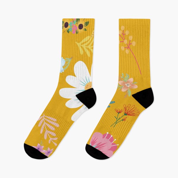 Aperçu de l'œuvre Motif floral aléatoire 14 Gamboge Couleur de fond créée et vendue par AliCatOriginals.