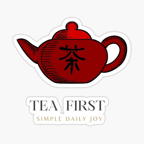 Chinese Red Teapot - Tea First Sticker