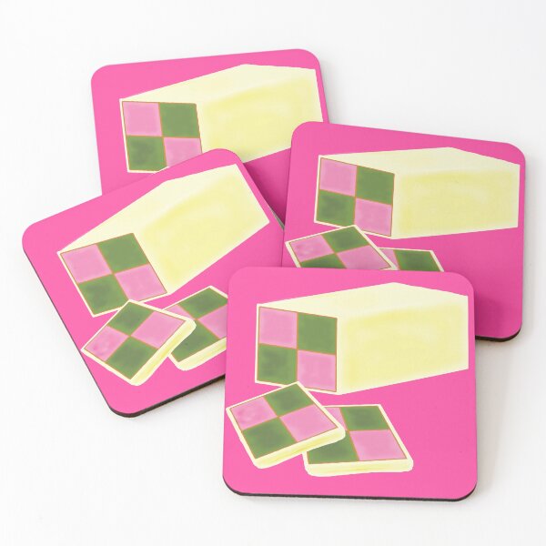 Item preview, British Classic Battenburg cake - Vivid pink background  designed and sold by Woodchucky.