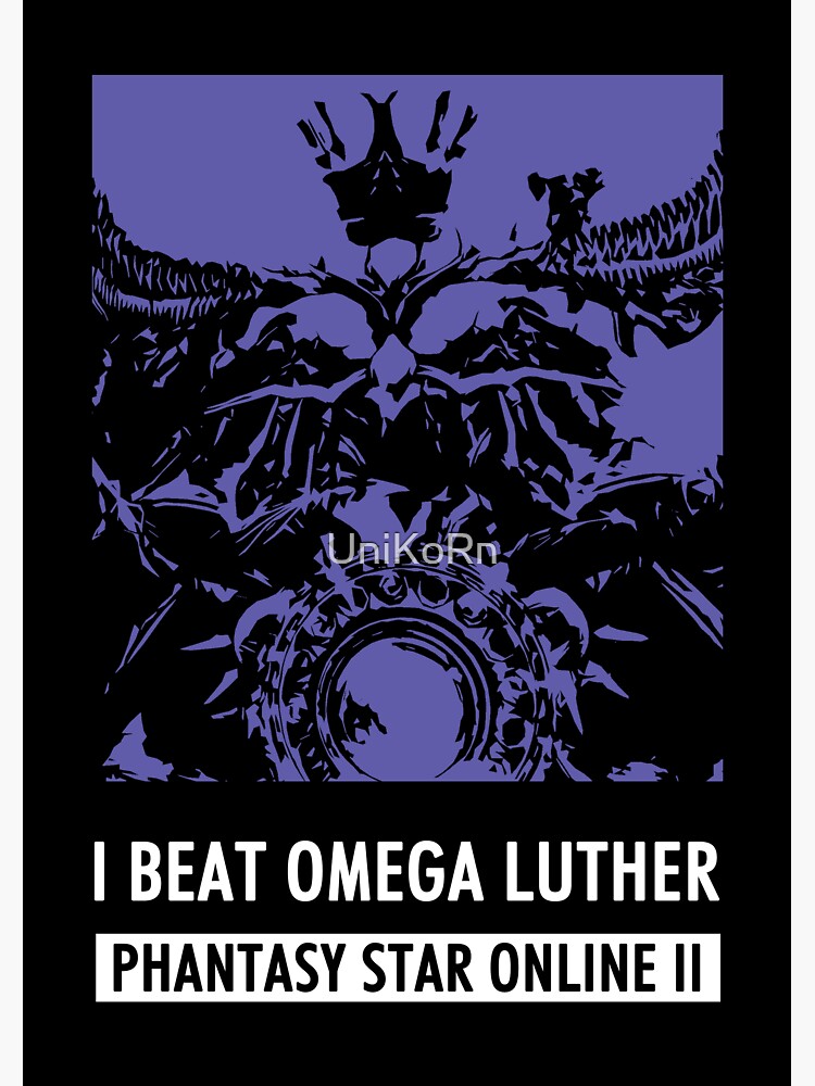 Thumbnail 3 of 3, Sticker, PSO2 - I Beat Omega Luther designed and sold by UniKoRn.