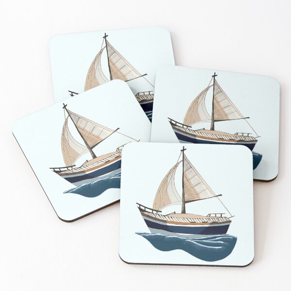 Item preview, Sailboat On The Waves designed and sold by CatharticTick.
