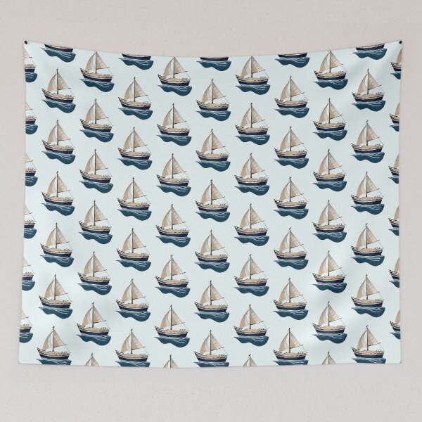 Item preview, Sailboat On The Waves designed and sold by CatharticTick.