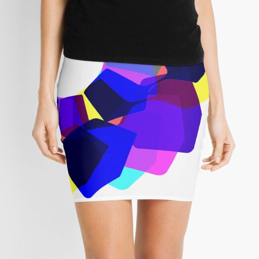 Techno Dudes Flower 2 (blue) Mini Skirt