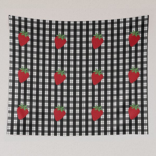 Item preview, Tea Towel Print Black And White With Strawberry designed and sold by EverythingCore.