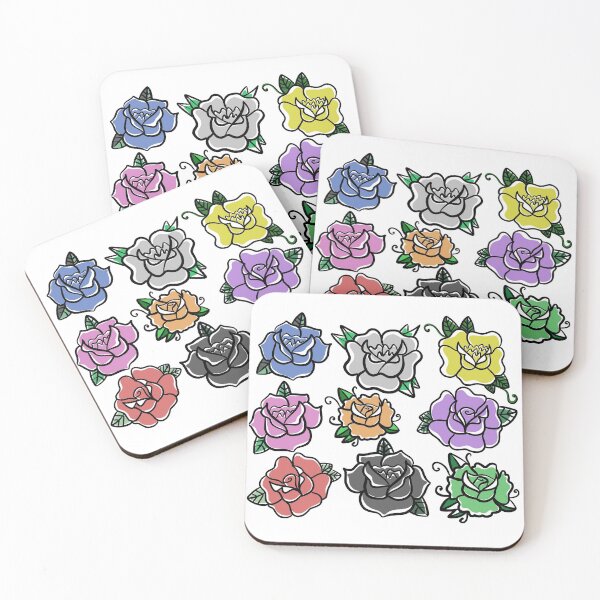 Item preview, Rainbow Tattoo Roses designed and sold by willowsbunnies.